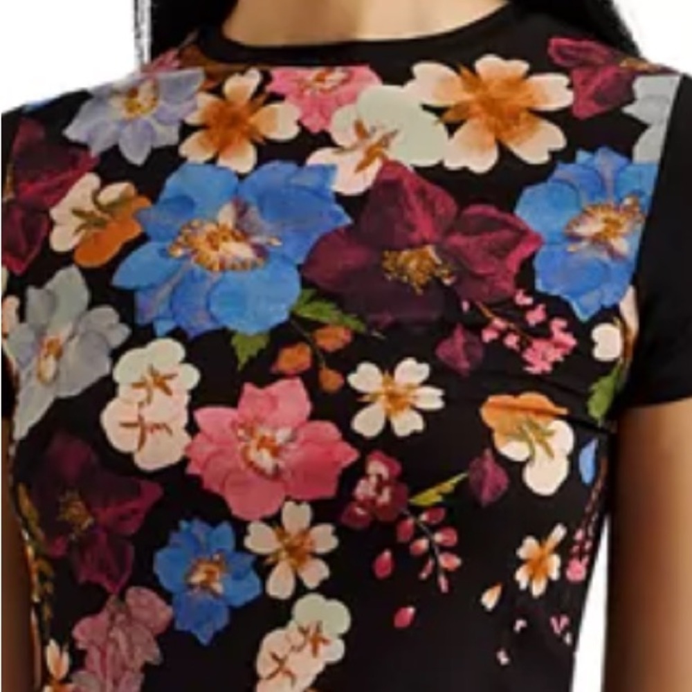 Ted baker fitted floral tee. Size 2. Worn once
